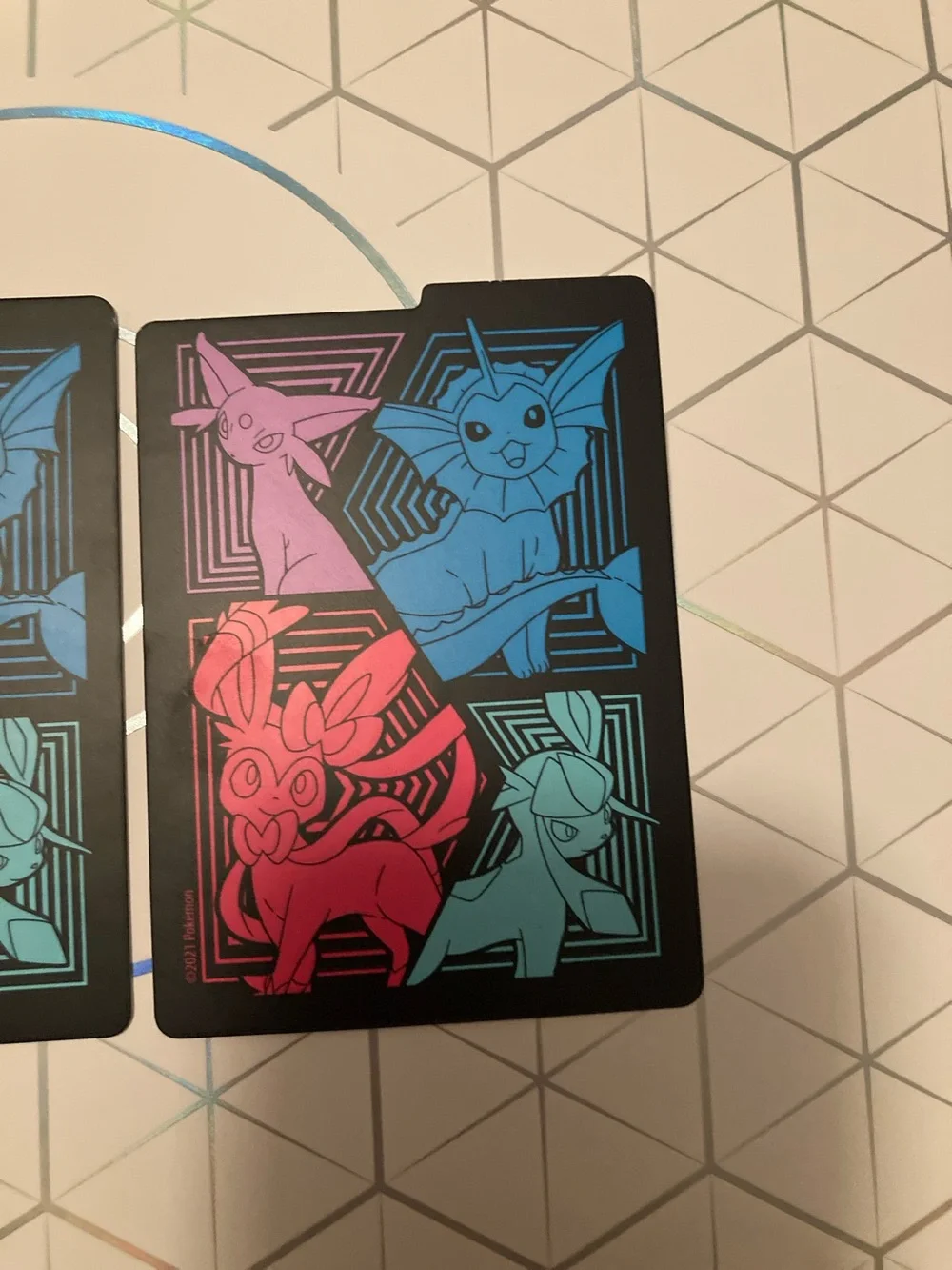 Pokemon Eeveelutions Neon Panel Card Pair - Pink, Blue, Teal